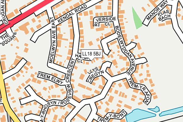LL18 5BJ map - OS OpenMap – Local (Ordnance Survey)
