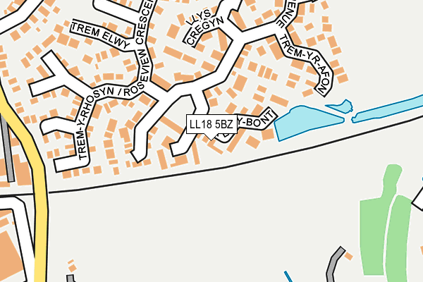 LL18 5BZ map - OS OpenMap – Local (Ordnance Survey)