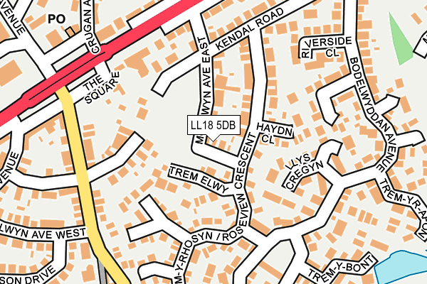 LL18 5DB map - OS OpenMap – Local (Ordnance Survey)