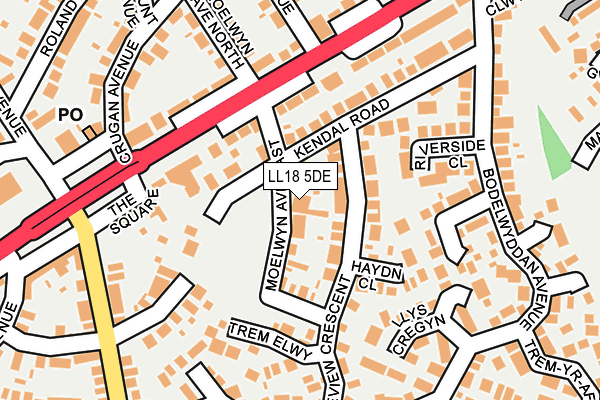 LL18 5DE map - OS OpenMap – Local (Ordnance Survey)