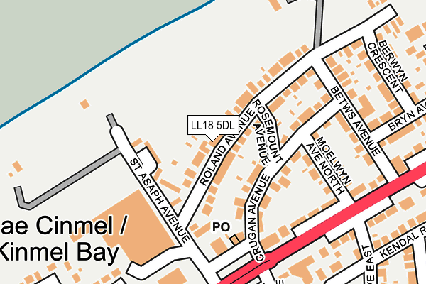 LL18 5DL map - OS OpenMap – Local (Ordnance Survey)