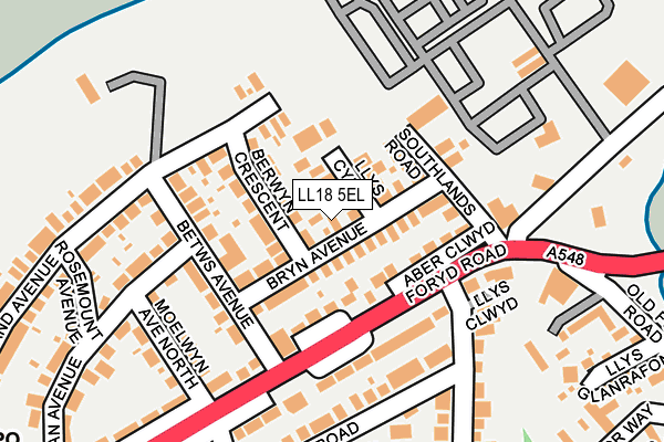 LL18 5EL map - OS OpenMap – Local (Ordnance Survey)
