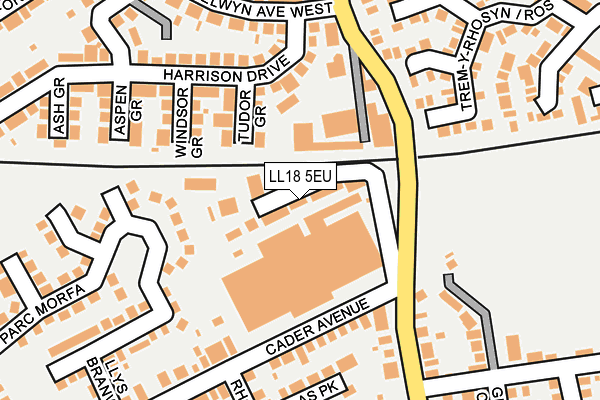 LL18 5EU map - OS OpenMap – Local (Ordnance Survey)