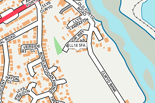 LL18 5FA map - OS OpenMap – Local (Ordnance Survey)
