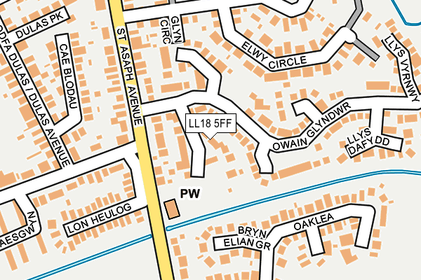 LL18 5FF map - OS OpenMap – Local (Ordnance Survey)