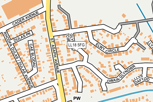 LL18 5FG map - OS OpenMap – Local (Ordnance Survey)