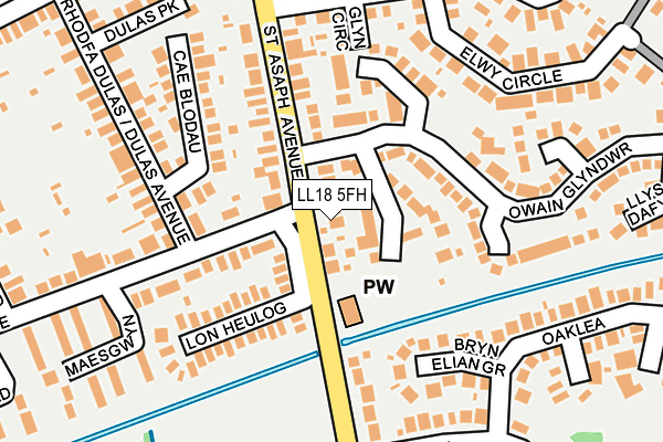 LL18 5FH map - OS OpenMap – Local (Ordnance Survey)