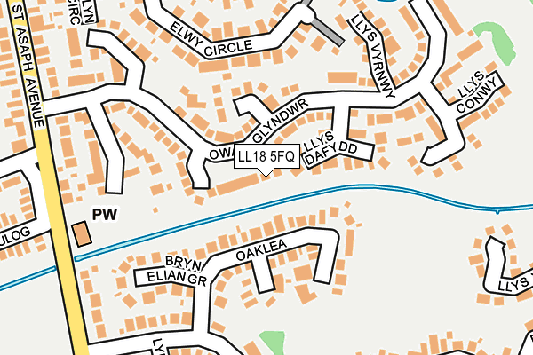 LL18 5FQ map - OS OpenMap – Local (Ordnance Survey)