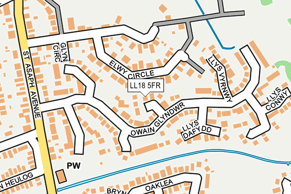 LL18 5FR map - OS OpenMap – Local (Ordnance Survey)