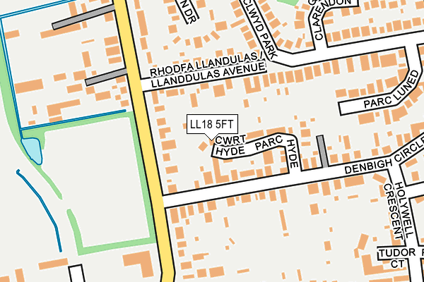 LL18 5FT map - OS OpenMap – Local (Ordnance Survey)
