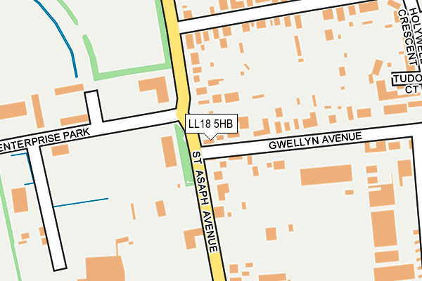 LL18 5HB map - OS OpenMap – Local (Ordnance Survey)
