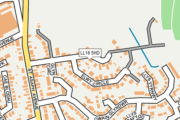 LL18 5HD map - OS OpenMap – Local (Ordnance Survey)