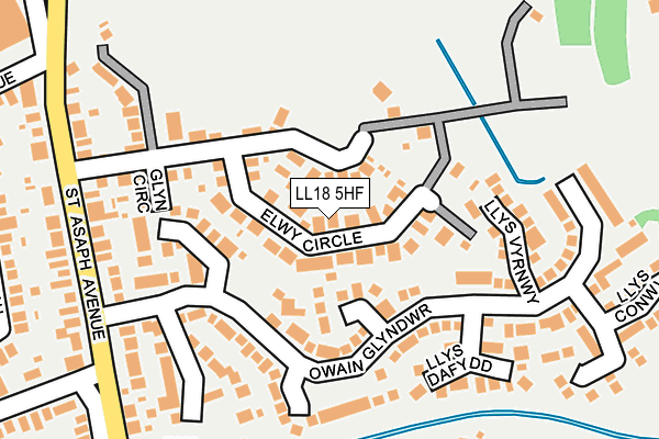 LL18 5HF map - OS OpenMap – Local (Ordnance Survey)