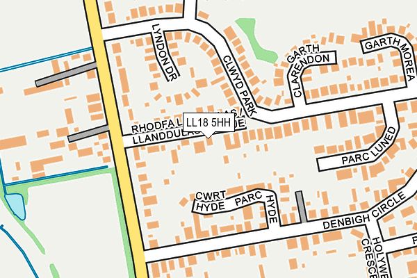 LL18 5HH map - OS OpenMap – Local (Ordnance Survey)