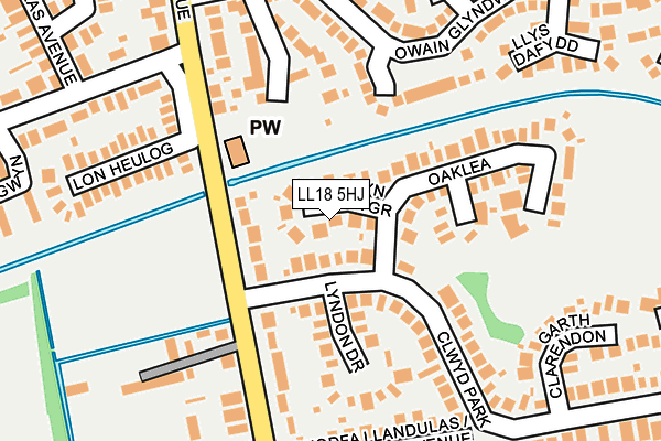 LL18 5HJ map - OS OpenMap – Local (Ordnance Survey)