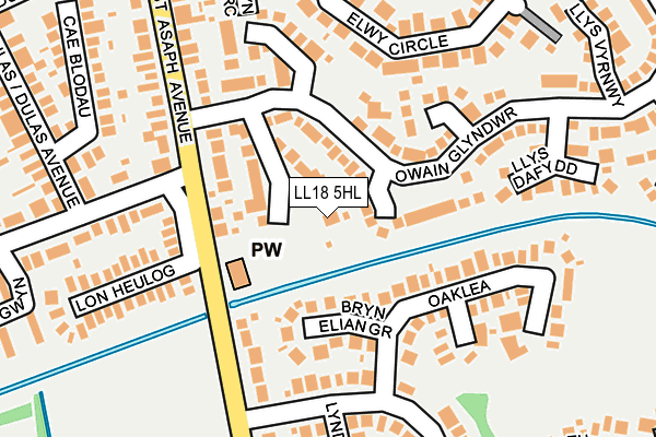LL18 5HL map - OS OpenMap – Local (Ordnance Survey)