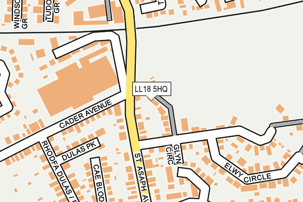 LL18 5HQ map - OS OpenMap – Local (Ordnance Survey)