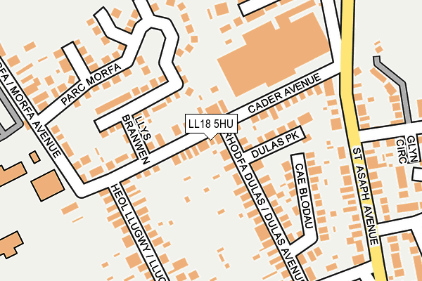 LL18 5HU map - OS OpenMap – Local (Ordnance Survey)