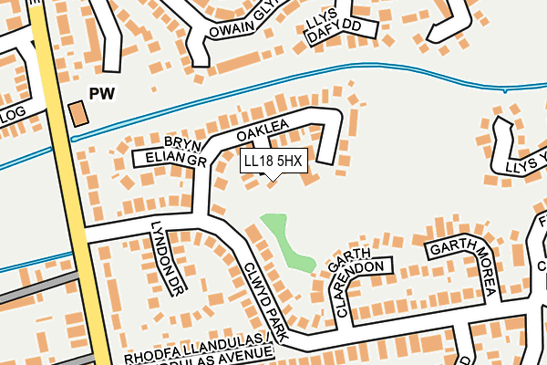 LL18 5HX map - OS OpenMap – Local (Ordnance Survey)