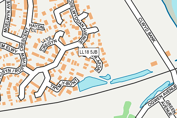 LL18 5JB map - OS OpenMap – Local (Ordnance Survey)