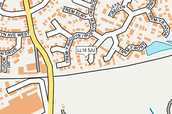 LL18 5JU map - OS OpenMap – Local (Ordnance Survey)