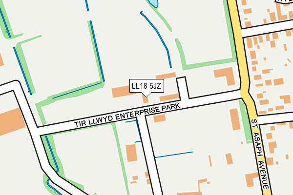 LL18 5JZ map - OS OpenMap – Local (Ordnance Survey)
