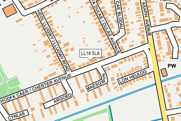 LL18 5LA map - OS OpenMap – Local (Ordnance Survey)
