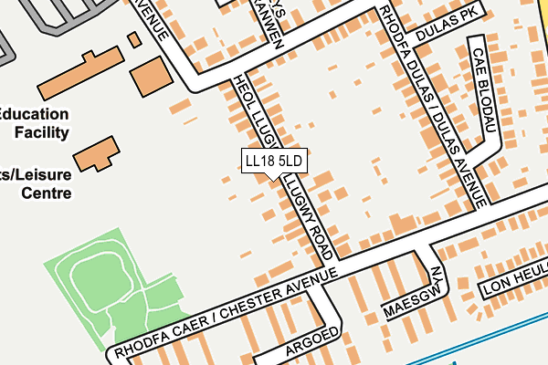 LL18 5LD map - OS OpenMap – Local (Ordnance Survey)