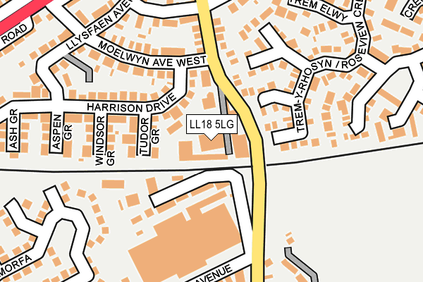 LL18 5LG map - OS OpenMap – Local (Ordnance Survey)