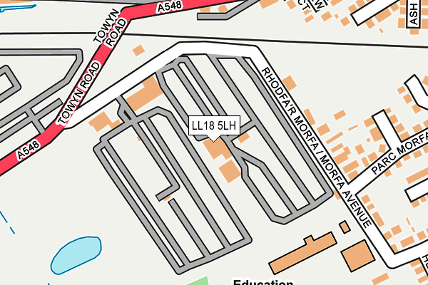LL18 5LH map - OS OpenMap – Local (Ordnance Survey)