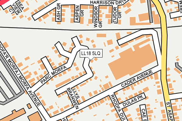 LL18 5LQ map - OS OpenMap – Local (Ordnance Survey)