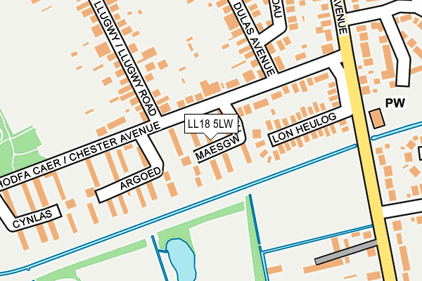 LL18 5LW map - OS OpenMap – Local (Ordnance Survey)