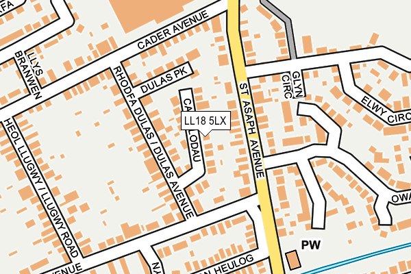 LL18 5LX map - OS OpenMap – Local (Ordnance Survey)