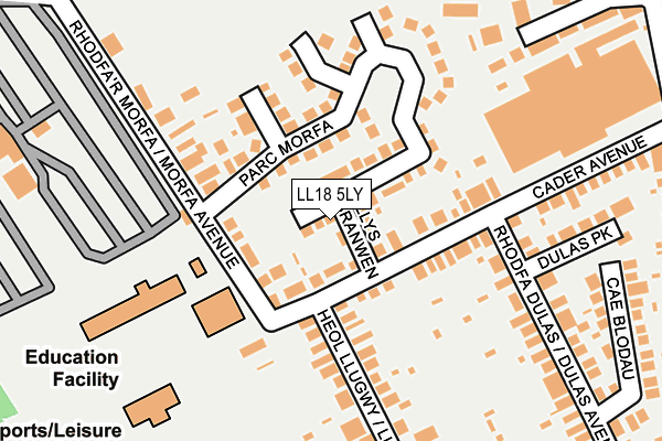 LL18 5LY map - OS OpenMap – Local (Ordnance Survey)