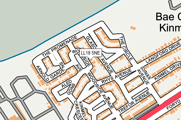 LL18 5NE map - OS OpenMap – Local (Ordnance Survey)