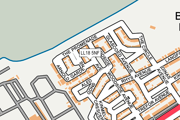 LL18 5NF map - OS OpenMap – Local (Ordnance Survey)