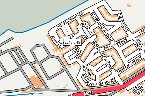 LL18 5NG map - OS OpenMap – Local (Ordnance Survey)