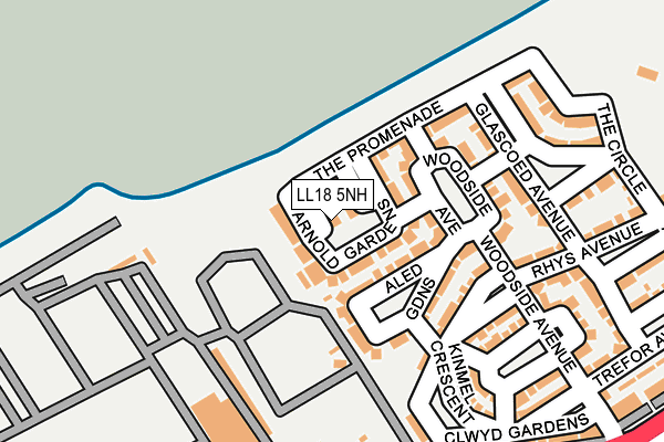 LL18 5NH map - OS OpenMap – Local (Ordnance Survey)