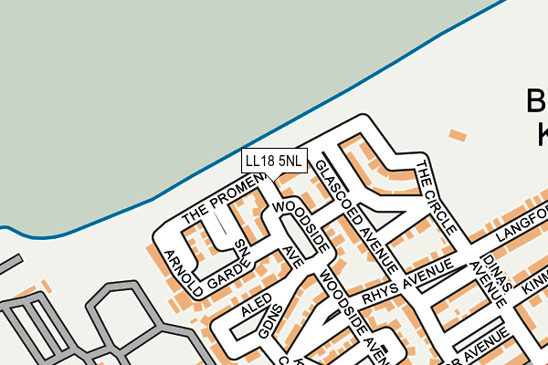 LL18 5NL map - OS OpenMap – Local (Ordnance Survey)