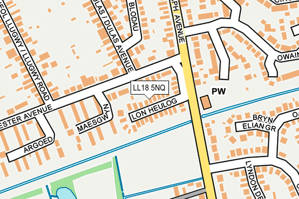 LL18 5NQ map - OS OpenMap – Local (Ordnance Survey)