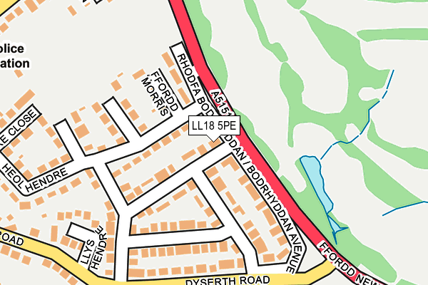 LL18 5PE map - OS OpenMap – Local (Ordnance Survey)
