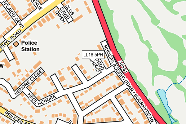 LL18 5PH map - OS OpenMap – Local (Ordnance Survey)