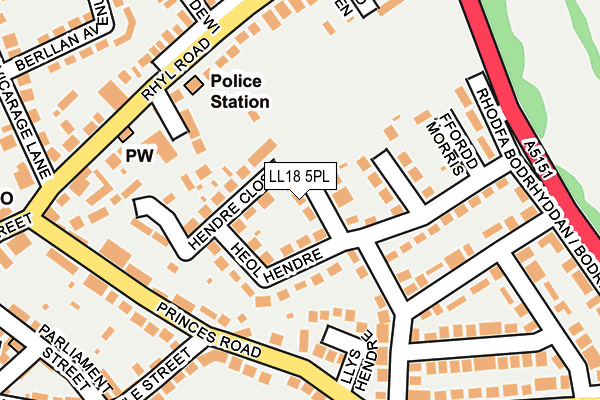 LL18 5PL map - OS OpenMap – Local (Ordnance Survey)