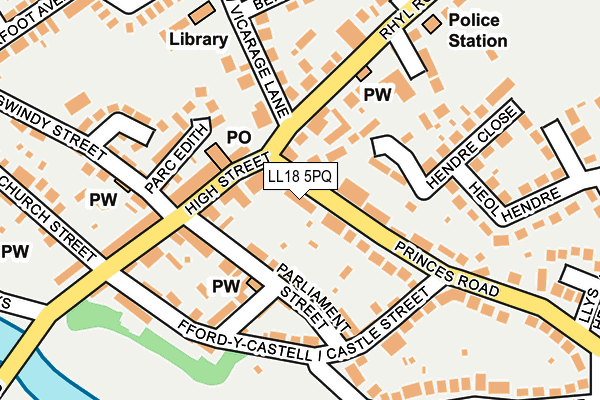 LL18 5PQ map - OS OpenMap – Local (Ordnance Survey)