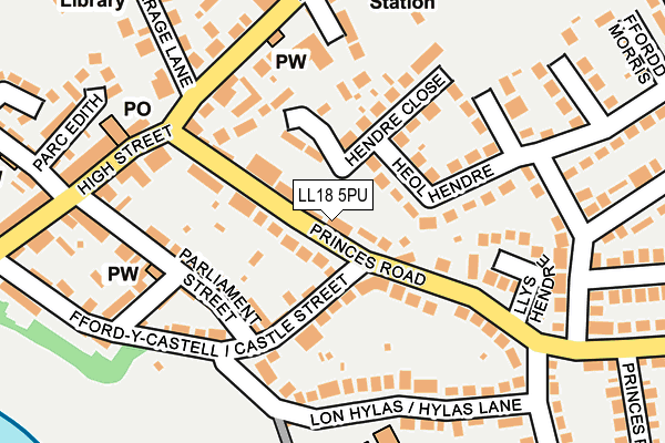 LL18 5PU map - OS OpenMap – Local (Ordnance Survey)