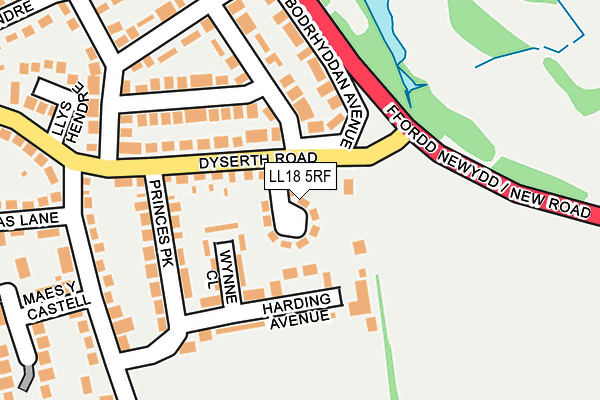 LL18 5RF map - OS OpenMap – Local (Ordnance Survey)