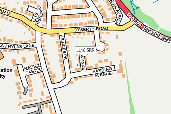 LL18 5RR map - OS OpenMap – Local (Ordnance Survey)