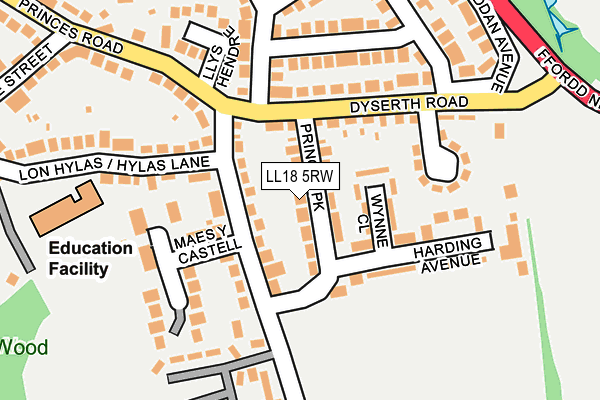 LL18 5RW map - OS OpenMap – Local (Ordnance Survey)