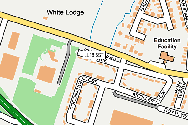 LL18 5ST map - OS OpenMap – Local (Ordnance Survey)