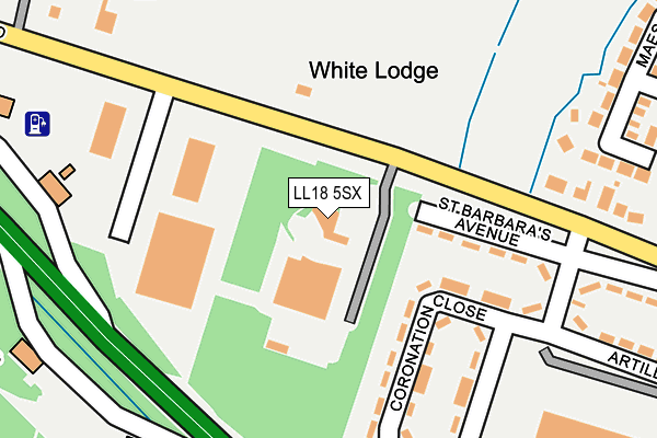 LL18 5SX map - OS OpenMap – Local (Ordnance Survey)